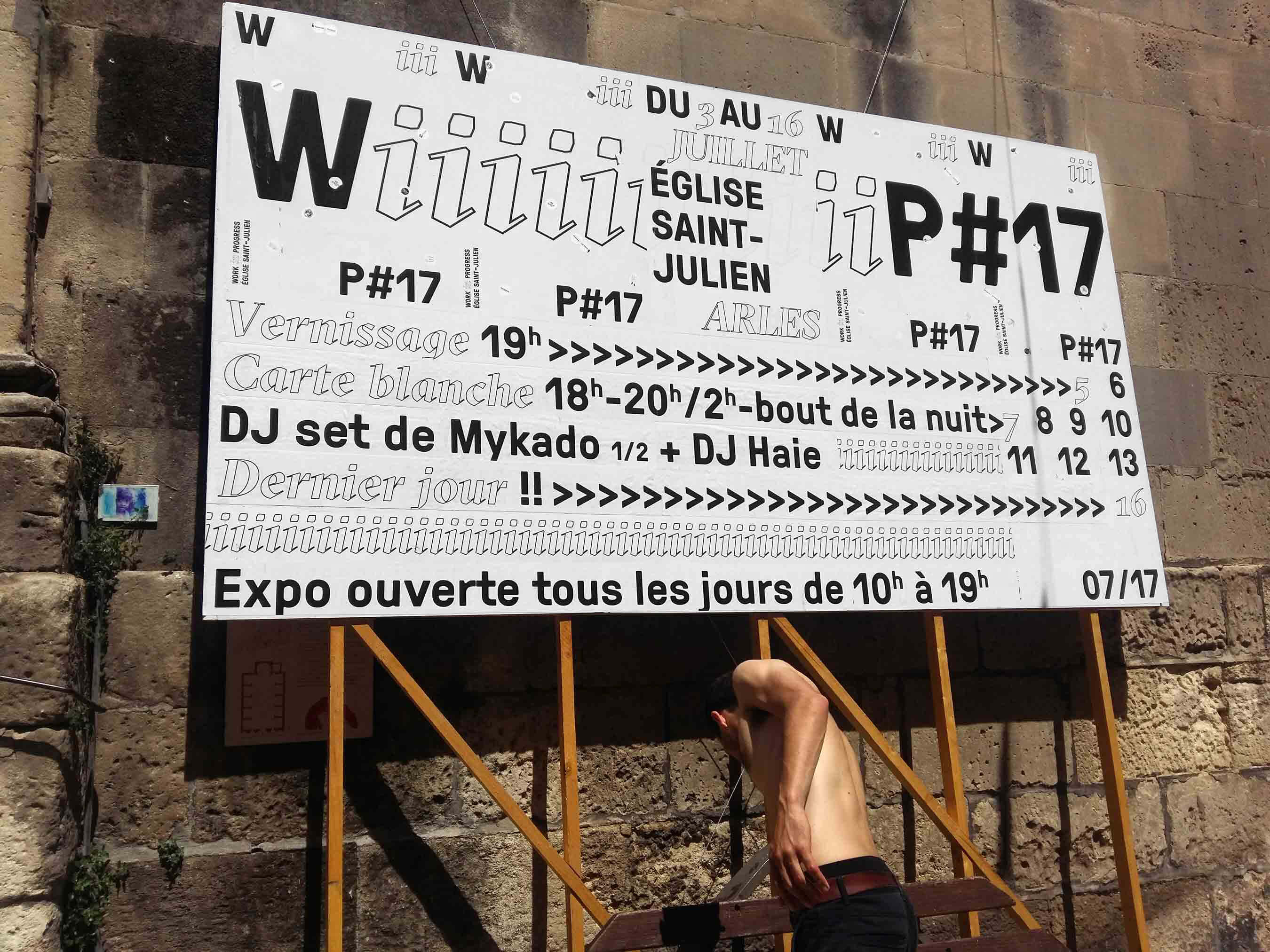 Panneaux d'affichage, Exposition Wip#17, AE ENSP Arles - © Eva Lambert & Paul Cabanes